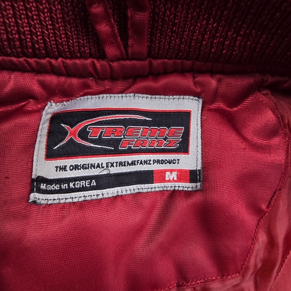VTG Sooners Oklahoma University Bomber Jacket Mens M Crimson Red Xtreme Fanz - Picture 6 of 10